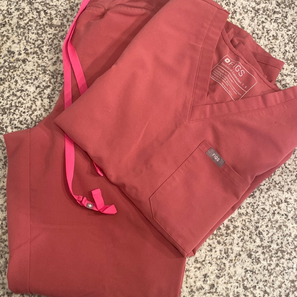 FIGS scrubs. Color pink.